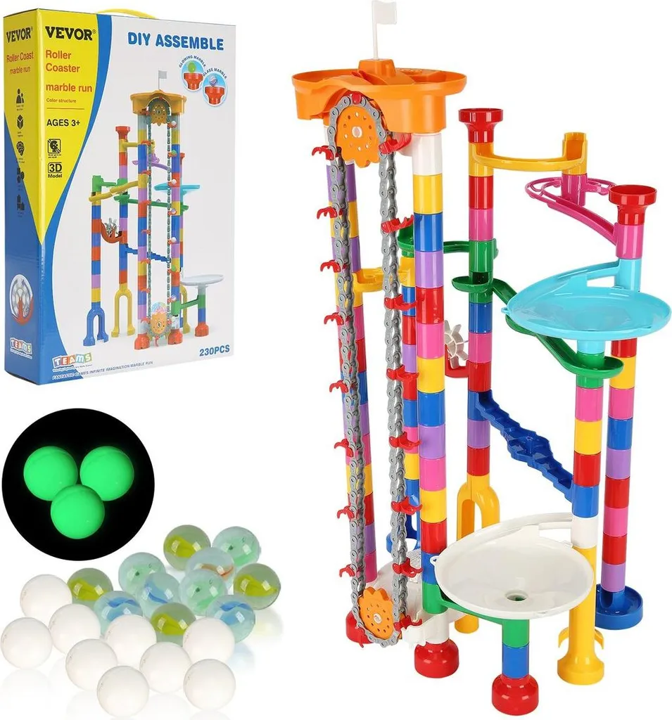 Jeu de construction circuit à billes motorisé éducatif 230 pcs - 9