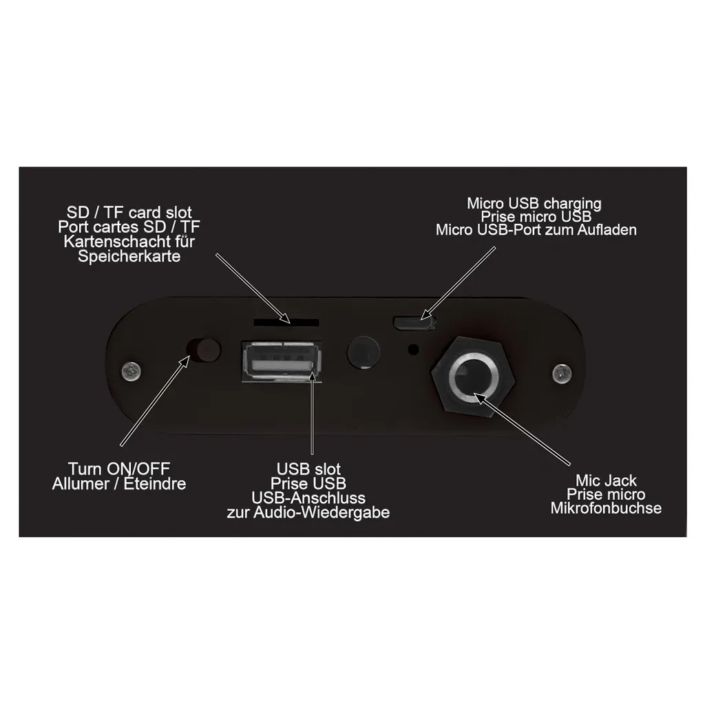 Système de Sonorisation Mobile iParty Lexibook Noir pour Fêtes et Chant