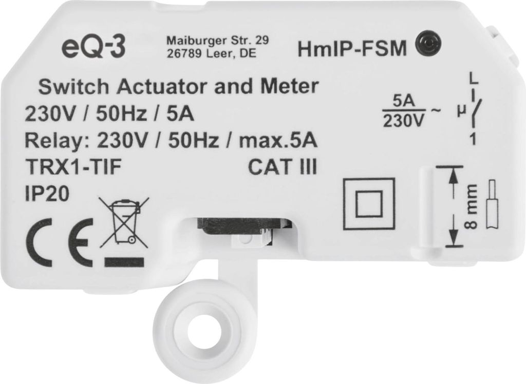 eQ-3 HomeMatic IP Schalt-Mess-Aktor UP Produktbild 