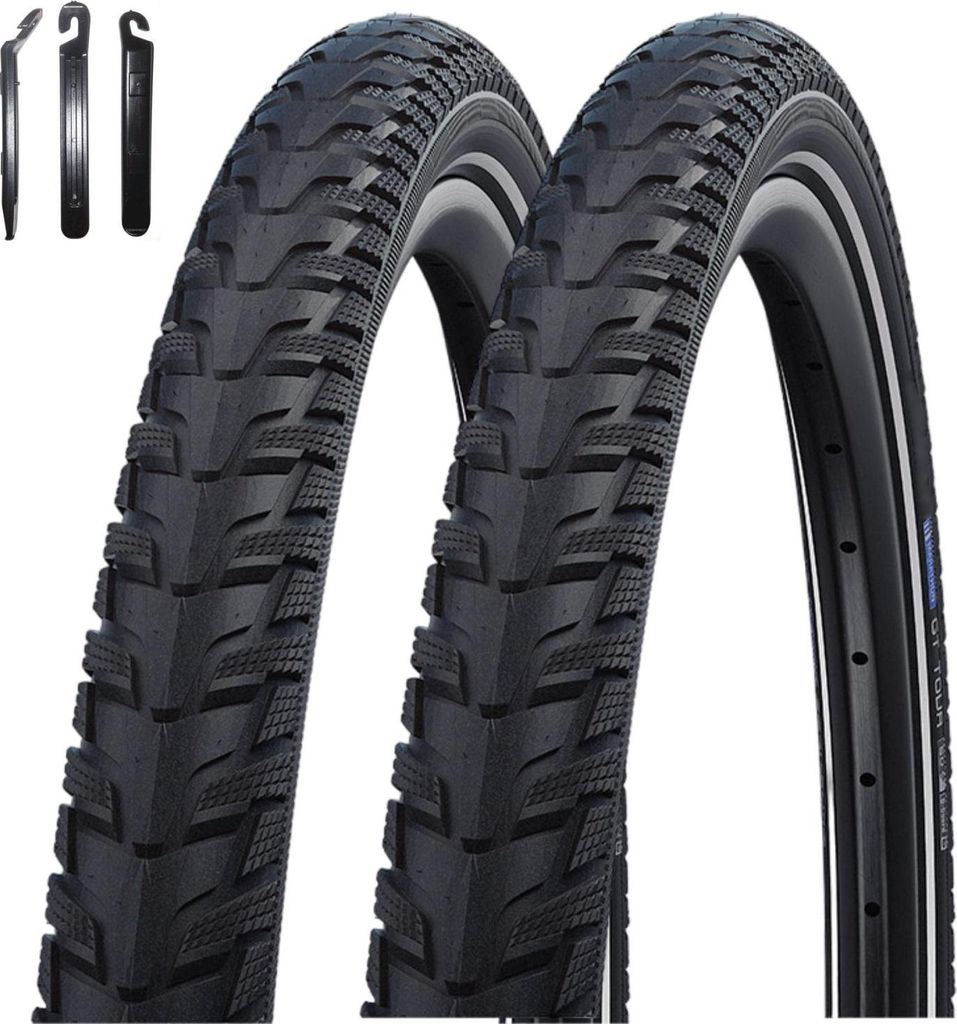 maxxi4you 2 x Schwalbe Energizer PLUS Tour Performance GreenGuard Schwarz/Reflex 55-622 (28,0 x 2,15) inkl. maxxi4you Reifenheber