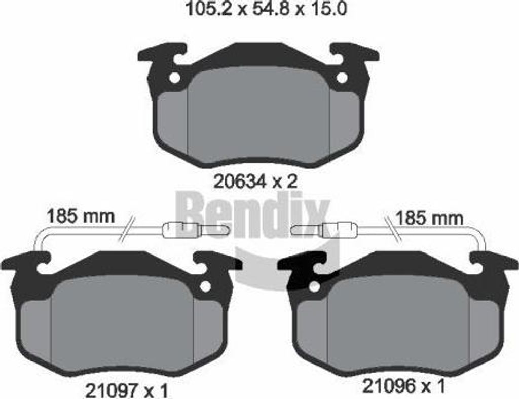 BENDIX Braking BPD1339 Bremsbelagsatz, Scheibenbremse OE 7701202213 kompatibel mit Clio, Rapid, Twingo