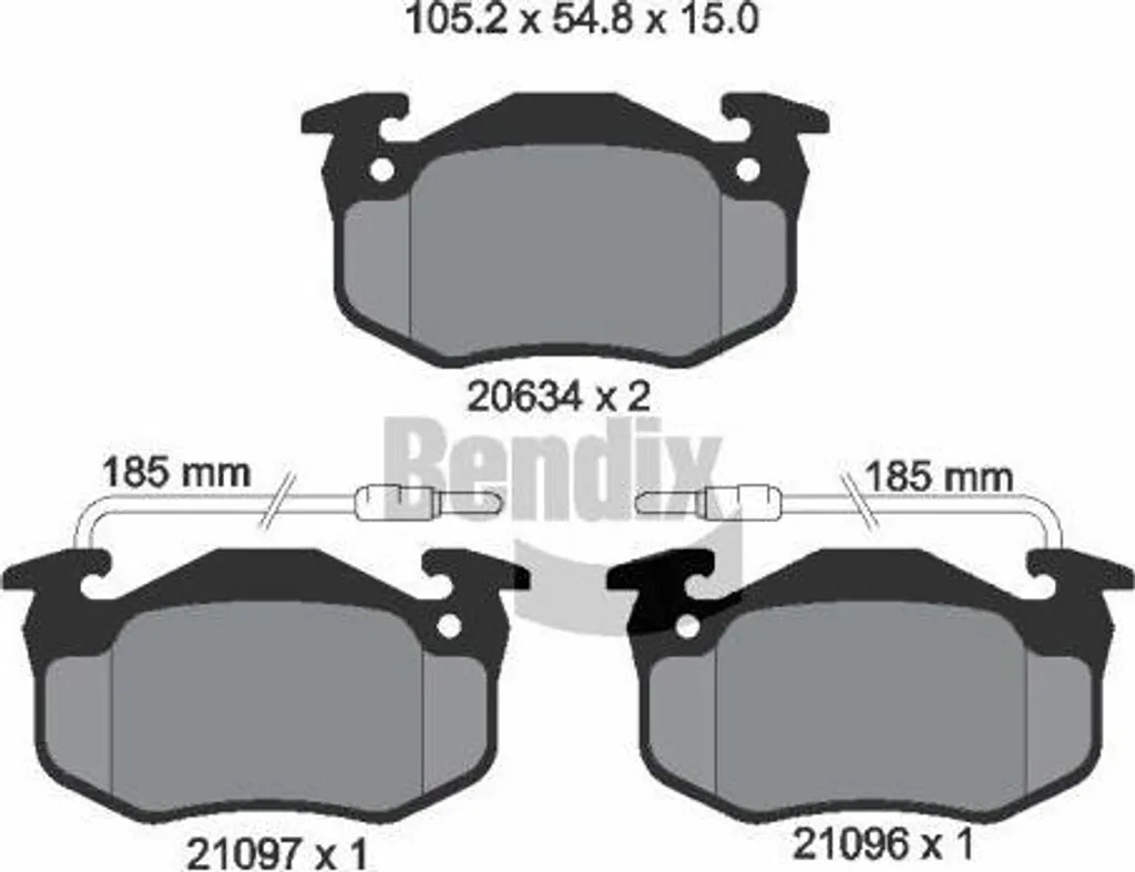 Plaquettes de frein BENDIX BPD1339 pour Clio et Twingo - OE 7701202213