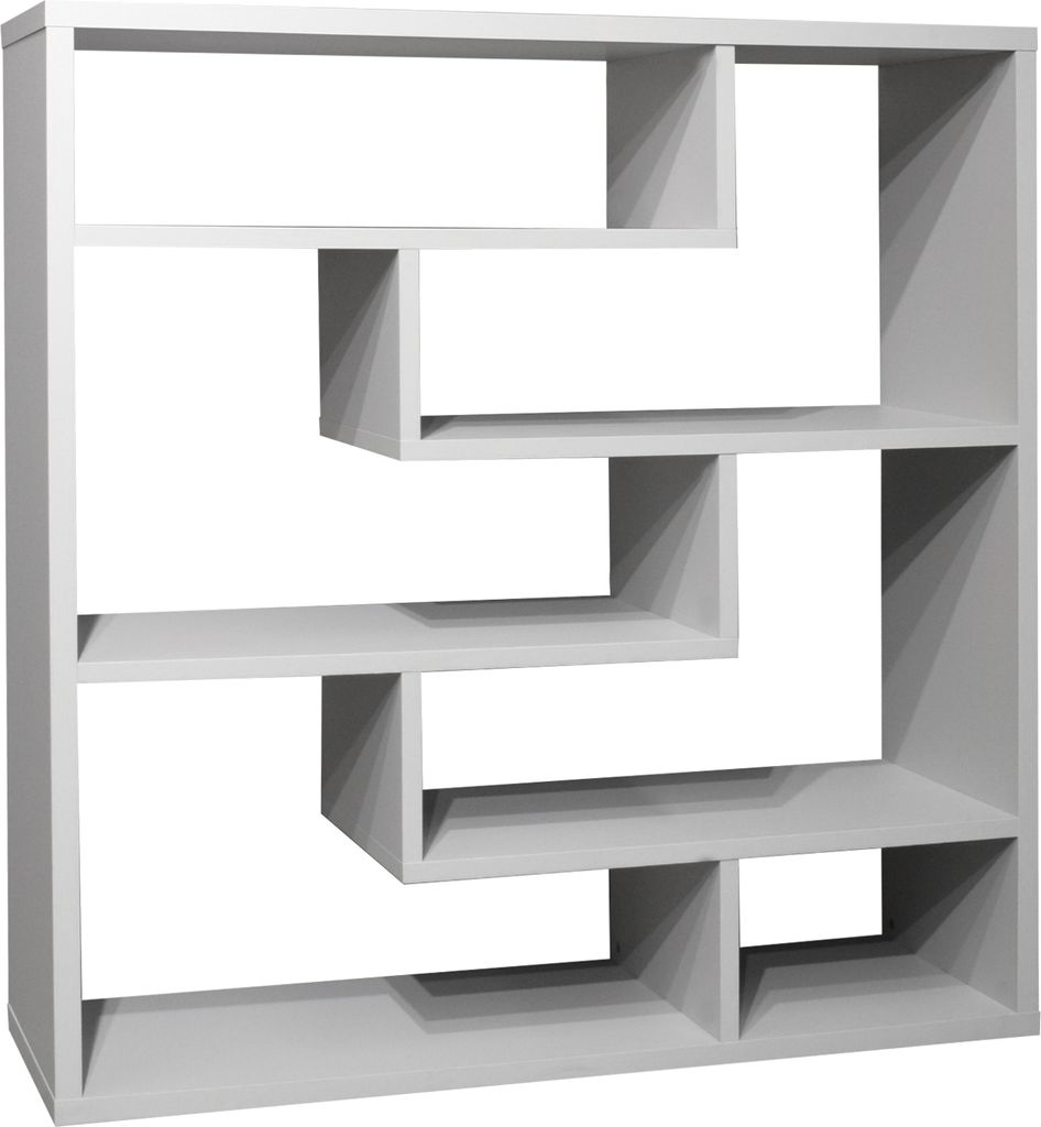 Raumteiler "Tetrix" in kreidegrau matt lack. Abmessungen (BxHxT) 130x130x43 cm