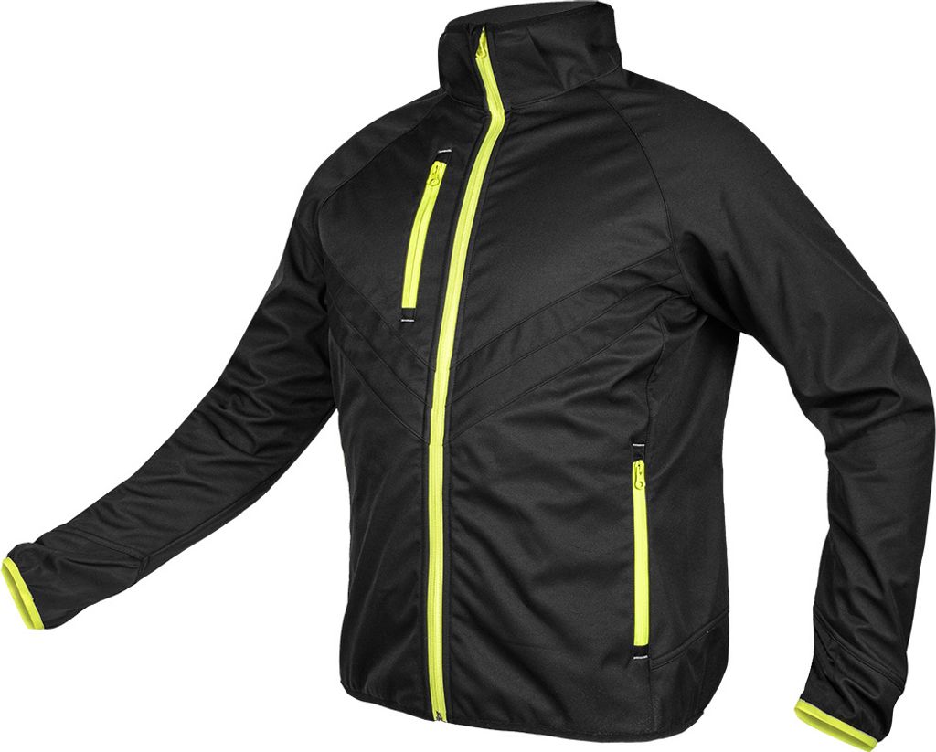 NEO TOOLS Fahrradjacke Herren Softshelljacke Atmungsaktiv Winddicht Radjacke Kapuzenjacke Gr. S - 3XL schwarz