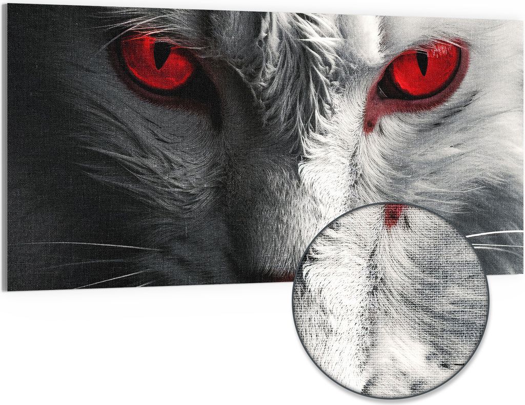 DEQORI Hybrid Leinwand Bild 100x50 cm 'Mystischer Blick' Wandbild Glas flach modern