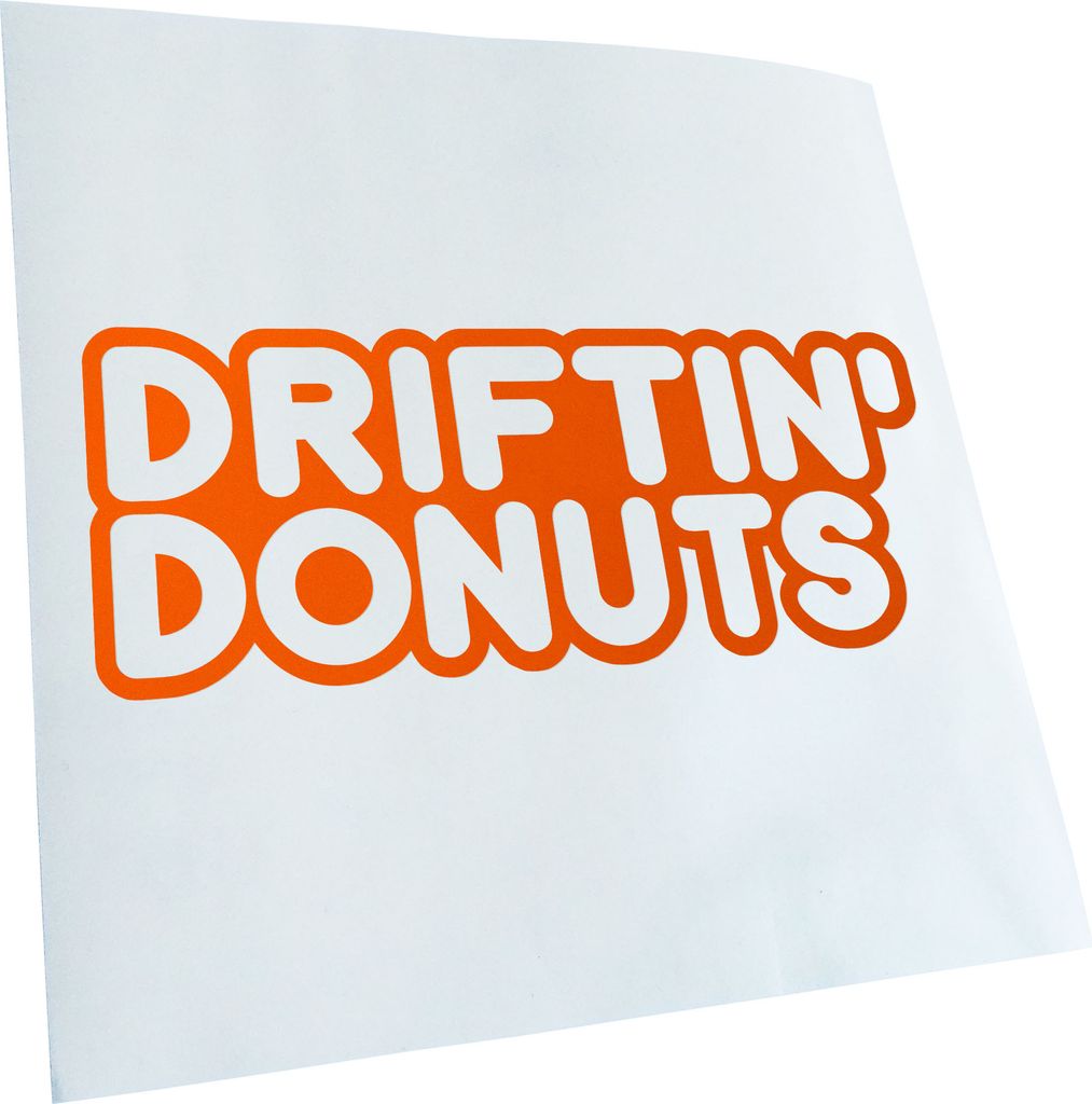 Kiwistar - Autoaufkleber - orange - 60 x 24 cm - Driftin' Donuts - Heckscheibenaufkleber - Aufkleber für Auto Kfz Fahrrad, LKW, Truck Mofa