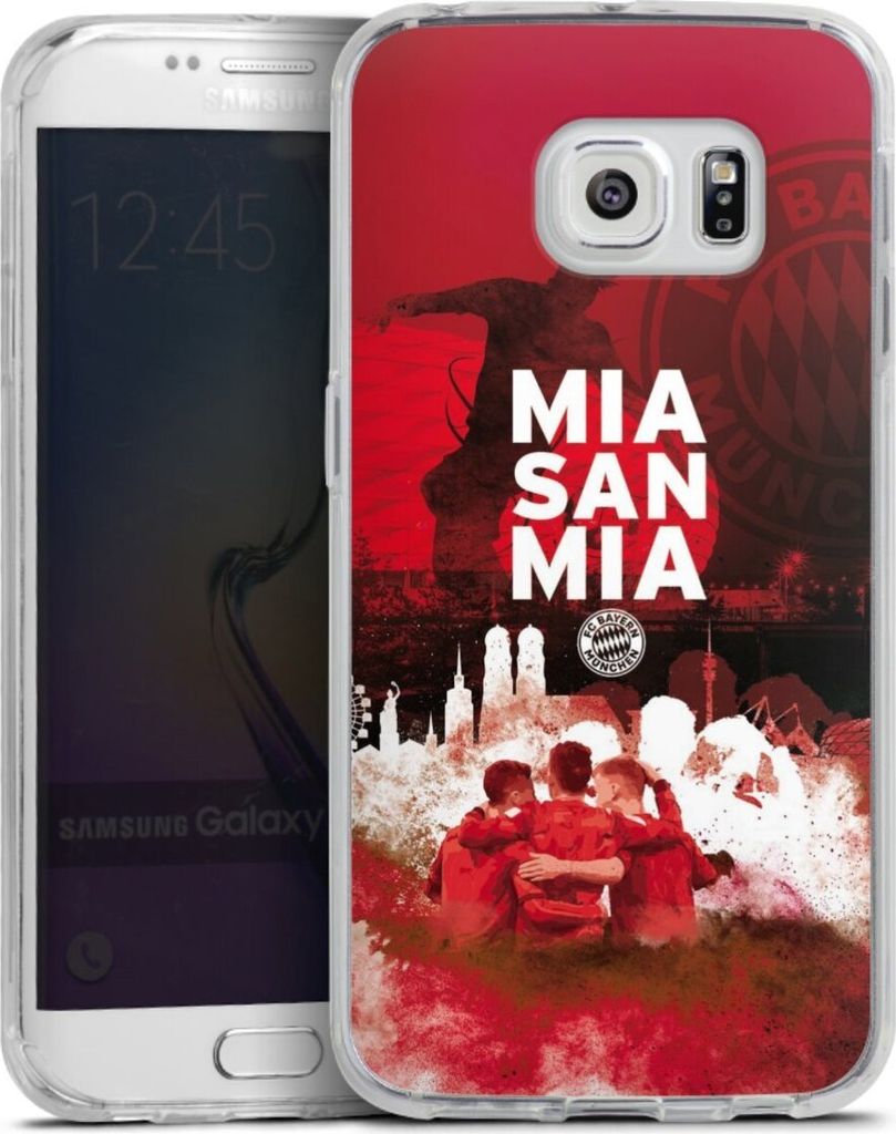 DeinDesign Handyhülle für Samsung Galaxy S6 Edge Silikon Hülle Case Smartphone Schutzhülle FC Bayern München FCB Mia San Mia