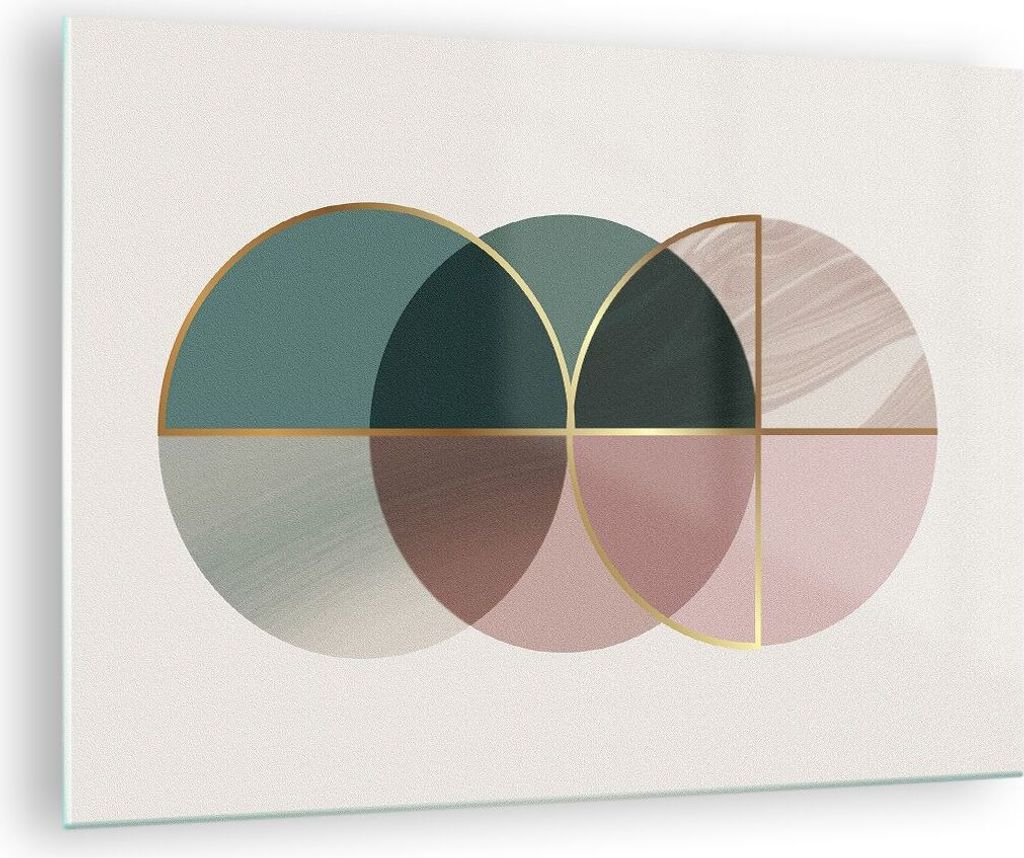 Bilder auf glas - Einteilig - Abstraktion Räder Minimalismus - 70x50cm - Glasbilder - Wandbilder - Bilder - Wanddekoration aus Glas - Glas Bilder ...