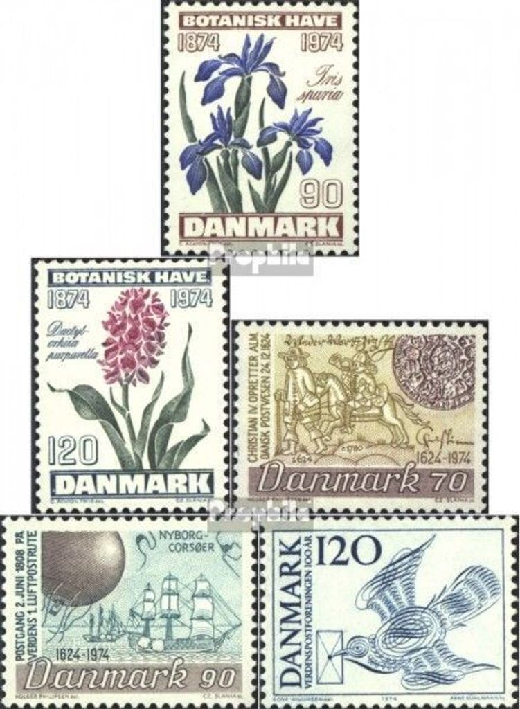 Briefmarken Dänemark 1974 Mi 575-576,577-578,579 (kompl.Ausg.) postfrisch Botanischer Garten