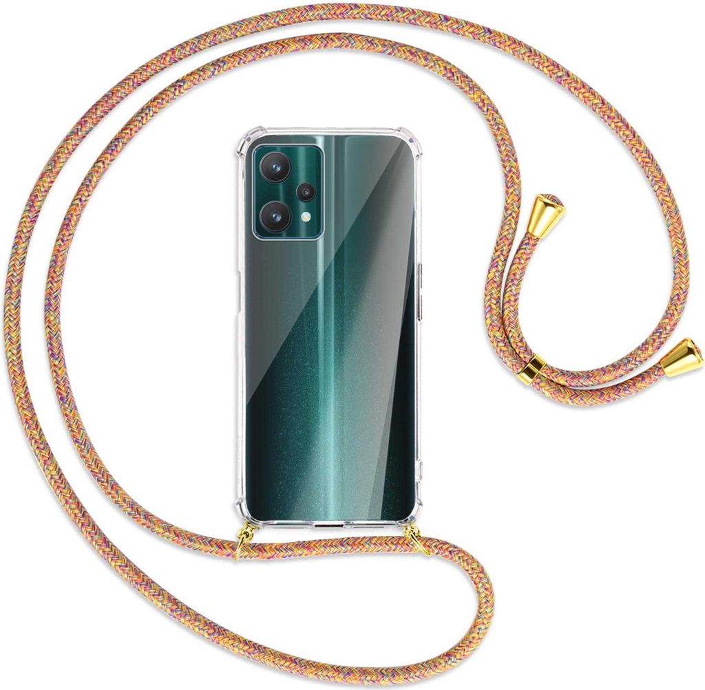 Handykette Backcover-Schutzhülle mit Band (Metall goldfarben) für Realme 9 Pro 5G - Rainbow