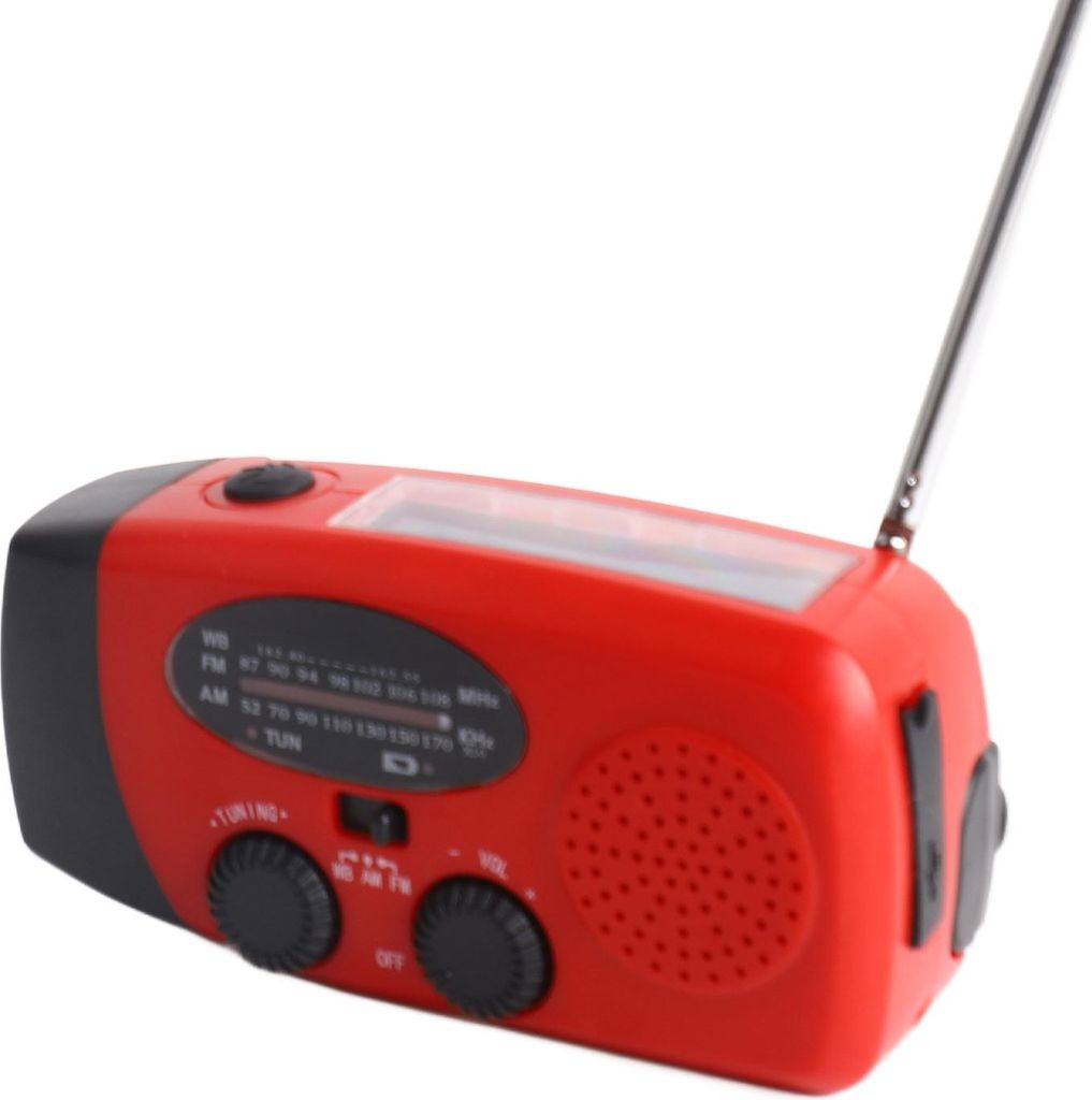 ABS-Handkurbel zur Stromerzeugung, Solaraufladung, LED-Leuchte, Katastrophenschutz, Notfall-AM/FM-Radio mit NOAA-Funktion