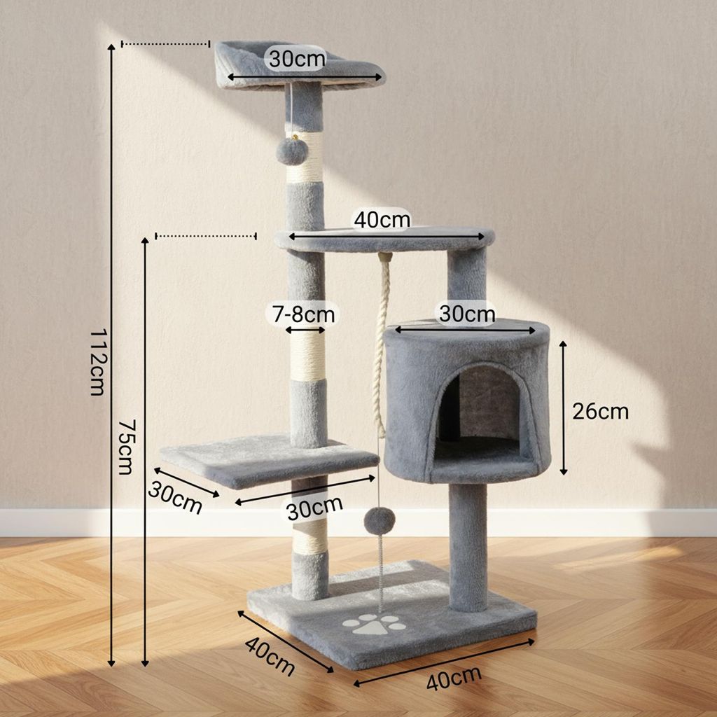 belviona drapak dla kota, kompaktowy drapak 112 cm z Zdjęcie produktu 