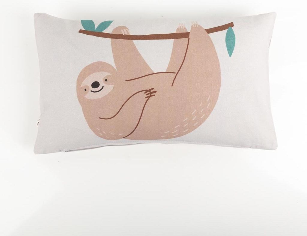 Kissenhülle Faultier Baumwolle beige 30x50cm mit süßem Tiermotiv