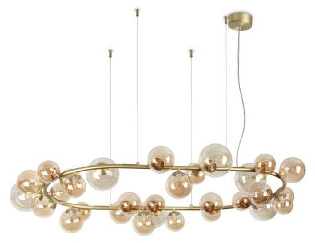 Moderner Hängekronleuchter Perlage Metall Messing 30 Lichter G9 15W 3000K
