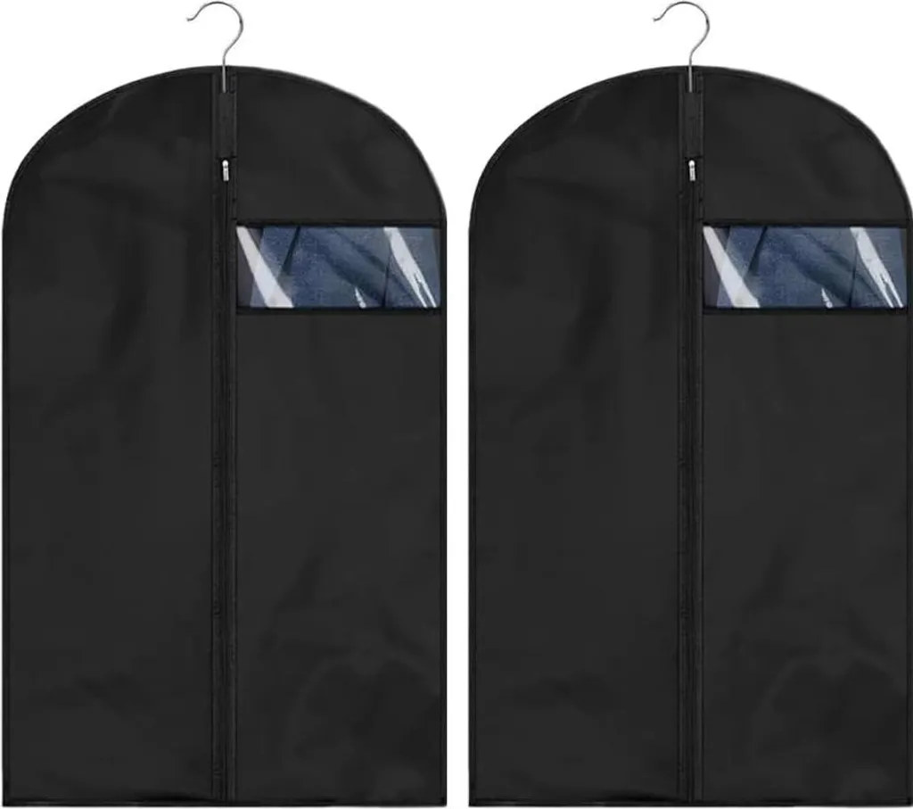 Lot de 2 housses de costume lavables et pliables avec fenêtre transparente