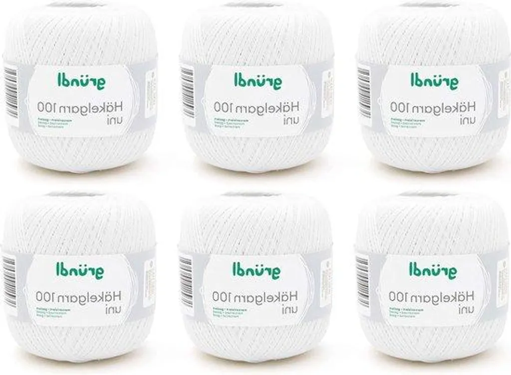 Coton blanc pour tricot, 6 pelotes de 100g douces et 100% naturelles