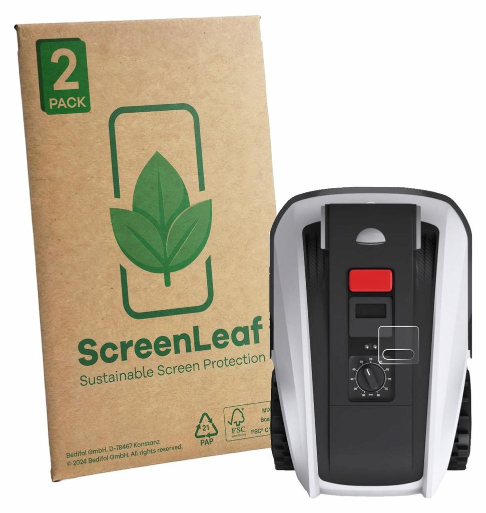 2x ScreenLeaf Schutzfolie für Ecovacs Goat O800 RTK nachhaltiger Displayschutz Display Schutz Folie Klar Transparent