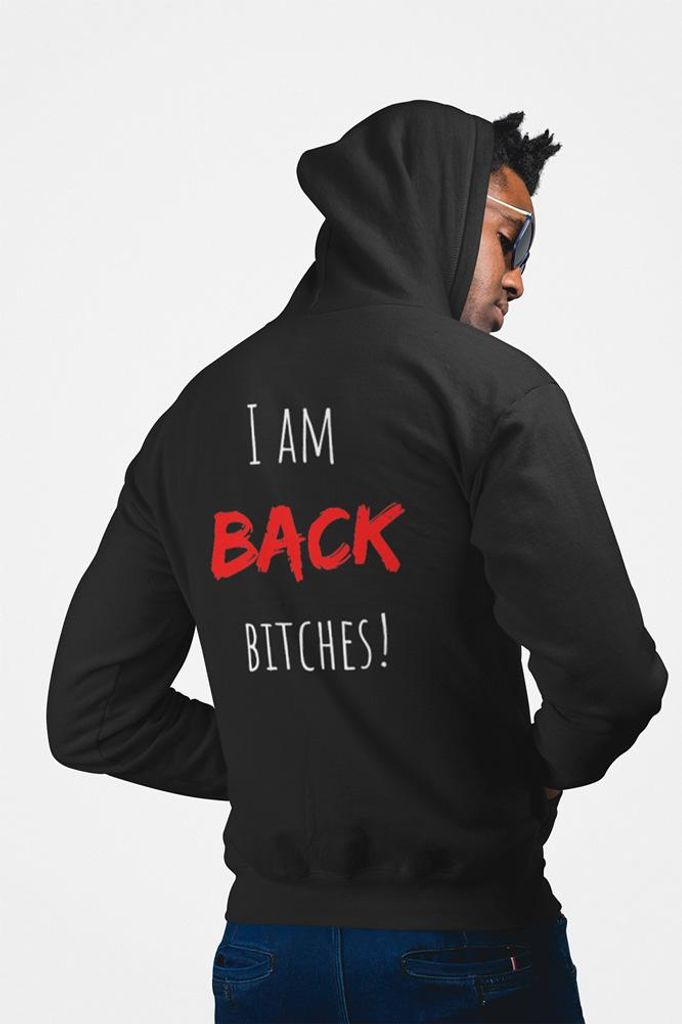 D&B Uni Hoodie ZIPEB00026 Back Schwarz-Größe S