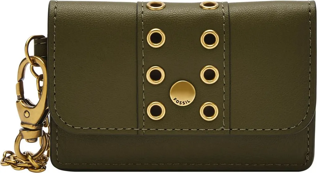 FOSSIL Valerie Card Case Pelle Verde Moss - Must-have Accessori