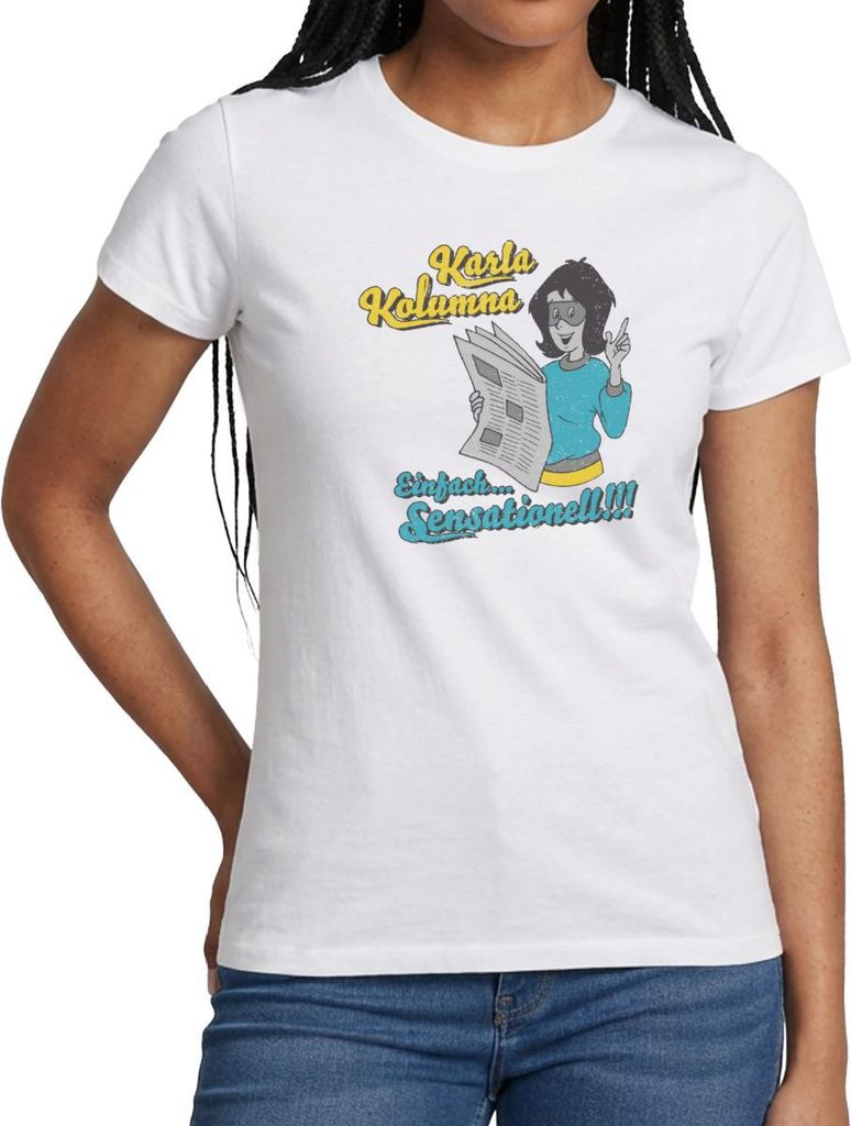 Spreadshirt Benjamin Blümchen Karla Kolumna Sensationell Frauen T-Shirt, M, Weiß