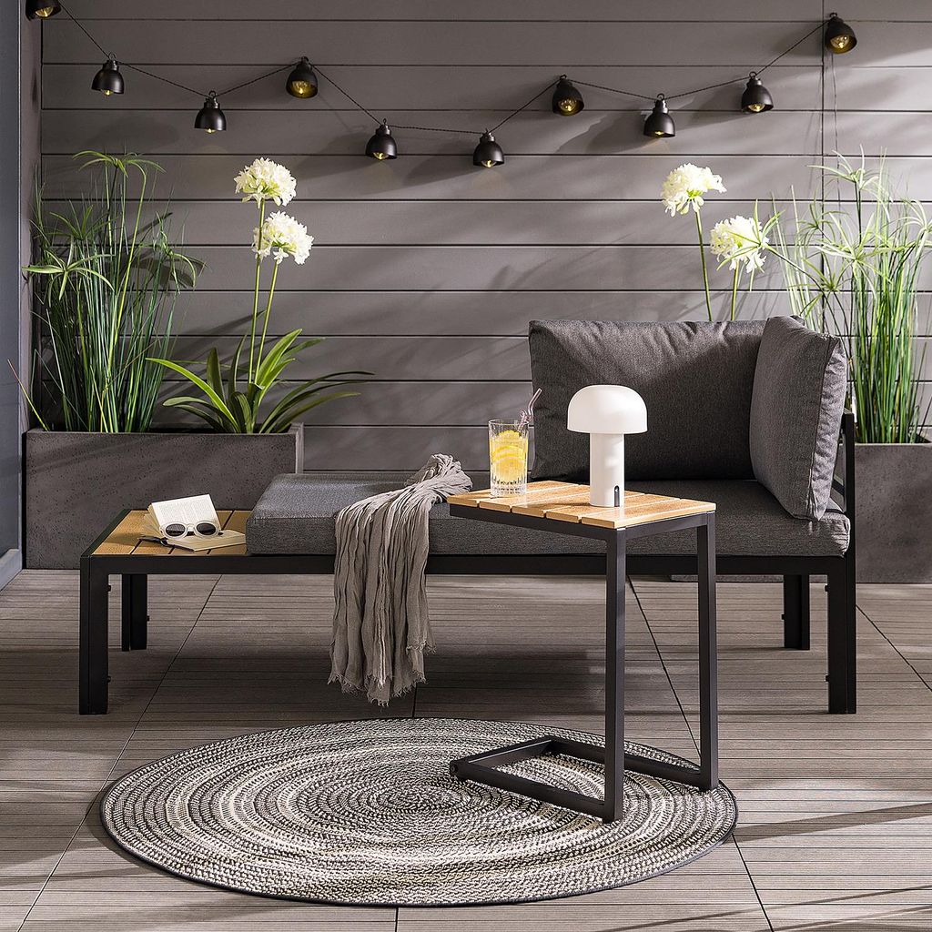 LOUNGESET - Polywood / Polyester - Grau - 2-teilig