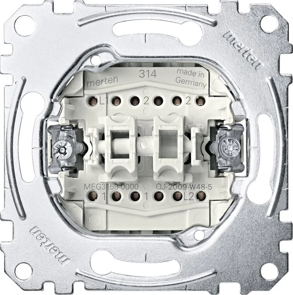 Interrupteur Double Poussoir Merten MEG3159-0000 2 Inverseurs Unipolaires