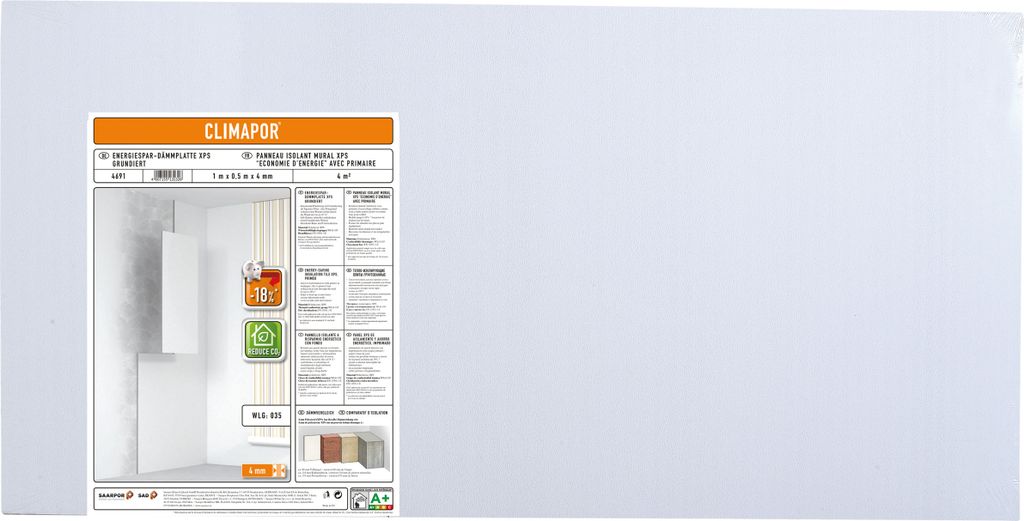 Climapor Energiespar-Dämmplatte grundiert 4 mm - 6 Pack (= Produktbild 