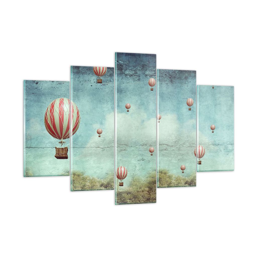 Bilder auf glas - Baloons Phantasie Illustration Fantasie - 150x100cm - Glasbilder - Wandbilder - Kunstdruck - Wanddekoration aus Glas - Glas Bilde...