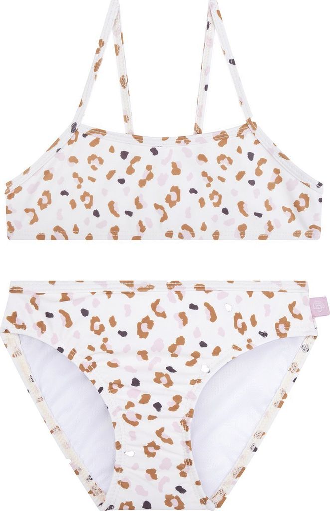 Swim Essentials UV-Bikini, für Mädchen weiß/khaki Leoparden Muster 1–12 Jahre 98/104