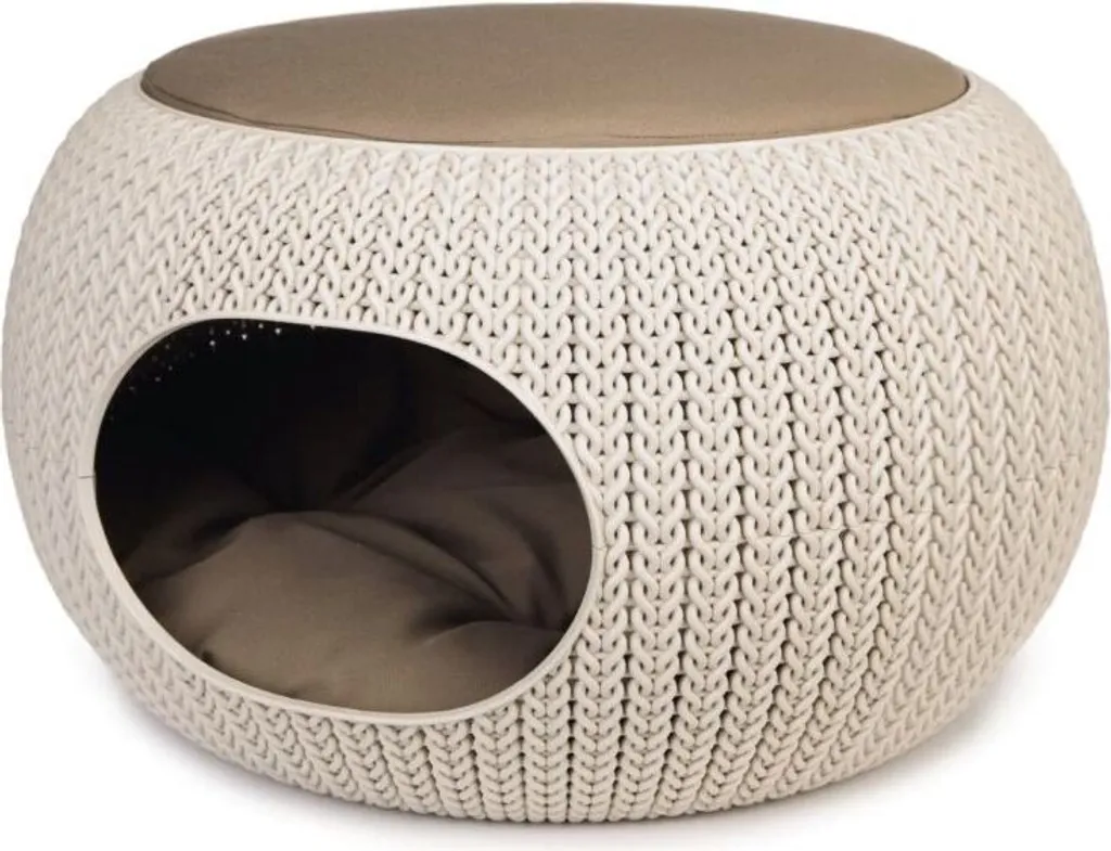 Curver 700504 Pet Cuddle Cave Cosy Crema | Cuccia in Resina 55x35cm