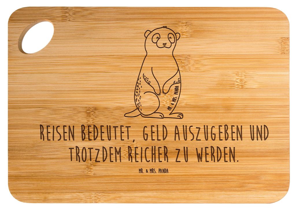 Mr. & Mrs. Panda Holzbrett Erdmännchen - Transparent - Geschenk, Roadtrip, Frühstücksbrett, Reisen, Holzbrettchen, Afrika, Frühstücksbrettchen...
