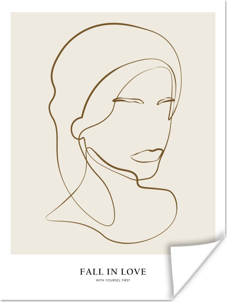 MuchoWow Poster Frauen - Text - Zitate - Linienkunst 30x40 cm - Wandplakat - Poster Kinderzimmer