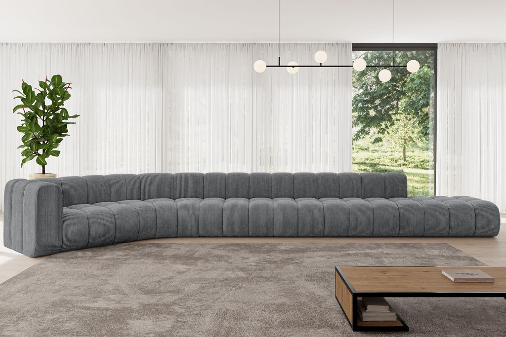 ALTDECOR Modulares Sofa Ecksofa in L-Form - Tilmo-L3 - 581x194x70 cm Dunkelgrau - Corner modular Sofa Eckcouch Couch Wohnlandschaft Cauchsofa Boden...