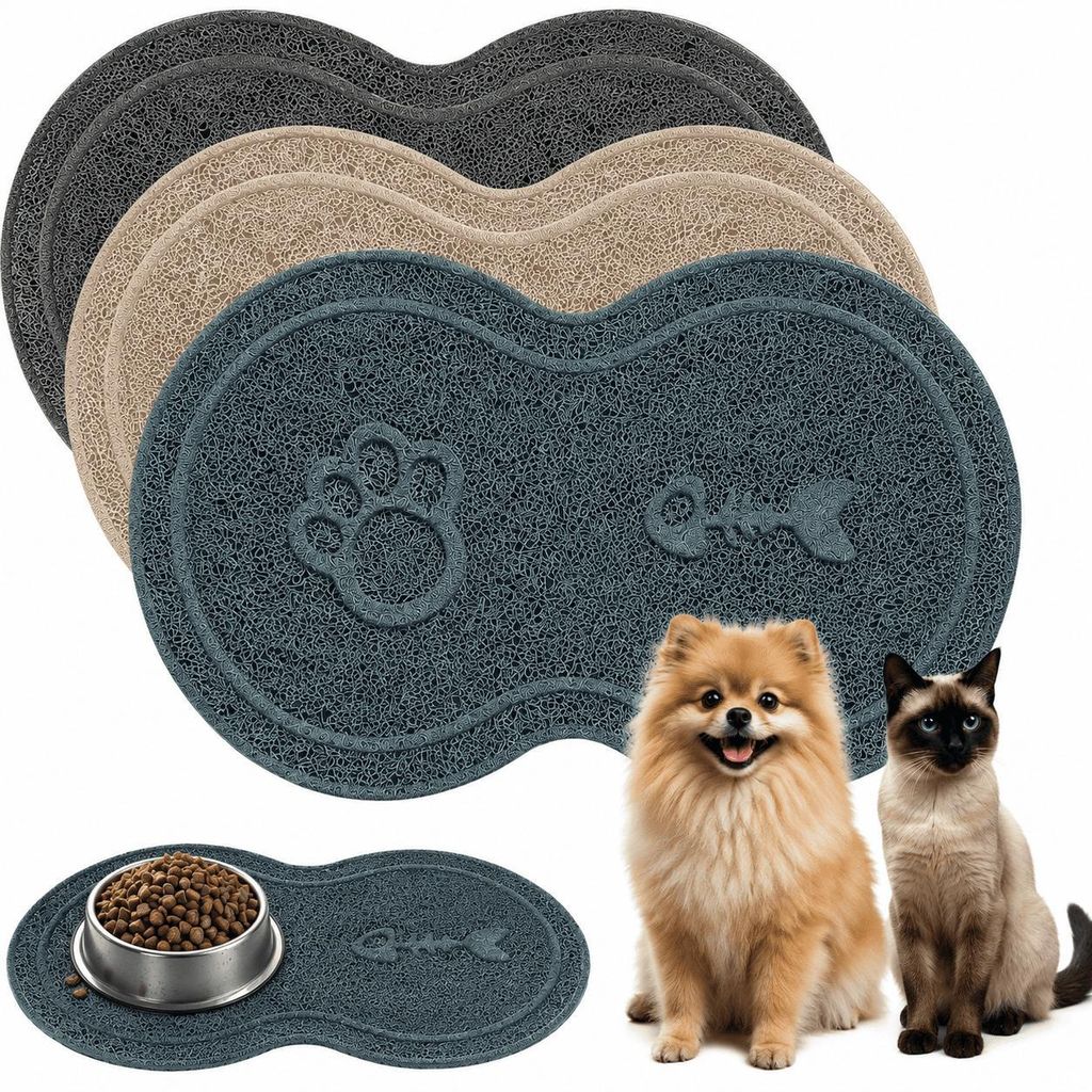 Napfunterlage Futtermatte für Hund & Katze Silikon Unterlage Farbe Beige