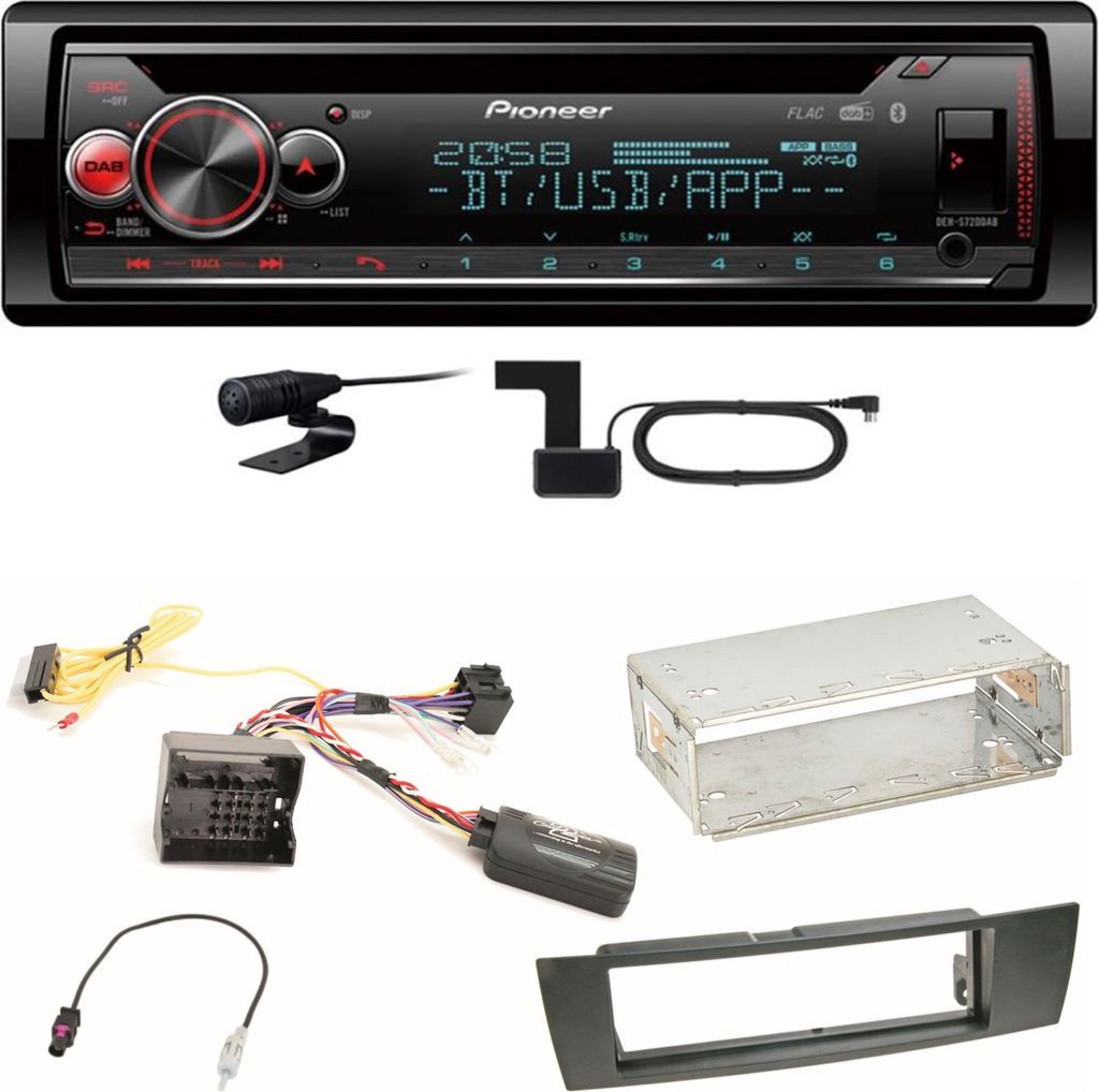 Pioneer DEH-S720DAB Bluetooth Digitalradio Einbauset für BMW E87 E81 E82 X1 E84
