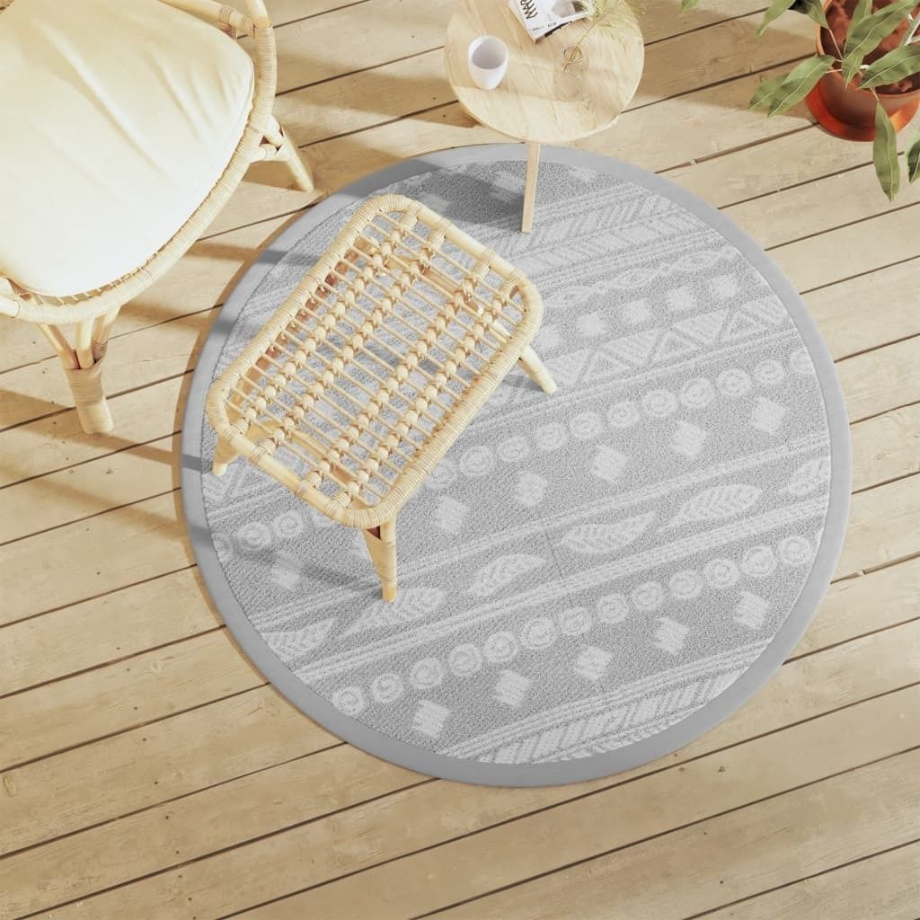 "im Angebot" Outdoor-Teppich ARAKIL Grau Ø120 cm PP - Outdoorteppiche CC16957