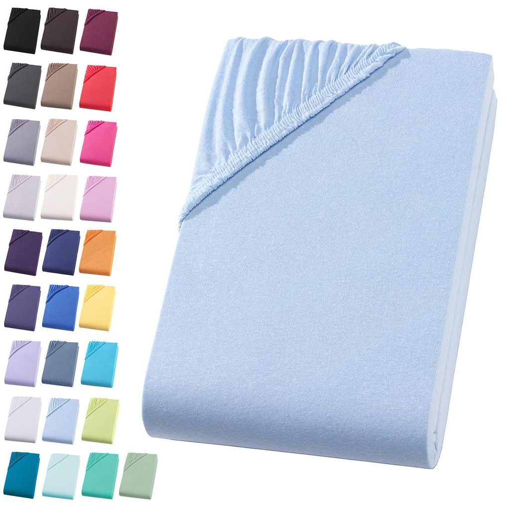Jersey Spannbettlaken 140-160x200 cm Spannbettuch 100% Produktbild 