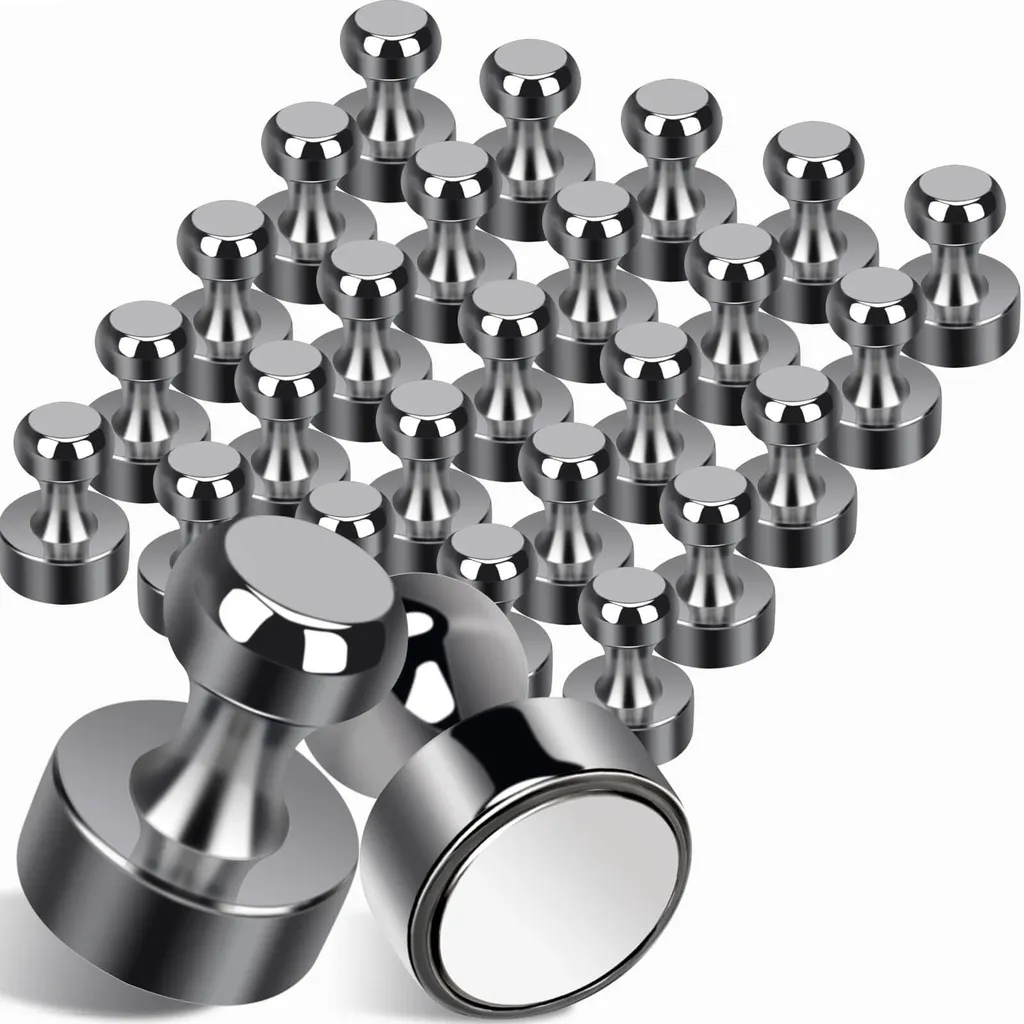 Aimants pour tableau magnétique et frigo lot de 20 fixation forte noire