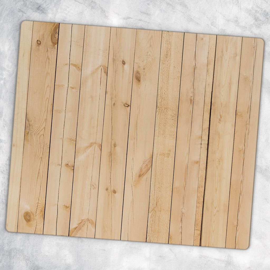 Glas-Herdabdeckplatten Glaskeramikkochfeld-Abdeckung Spritzschutz Glas 60 cm x 52 cm - Holzbrett