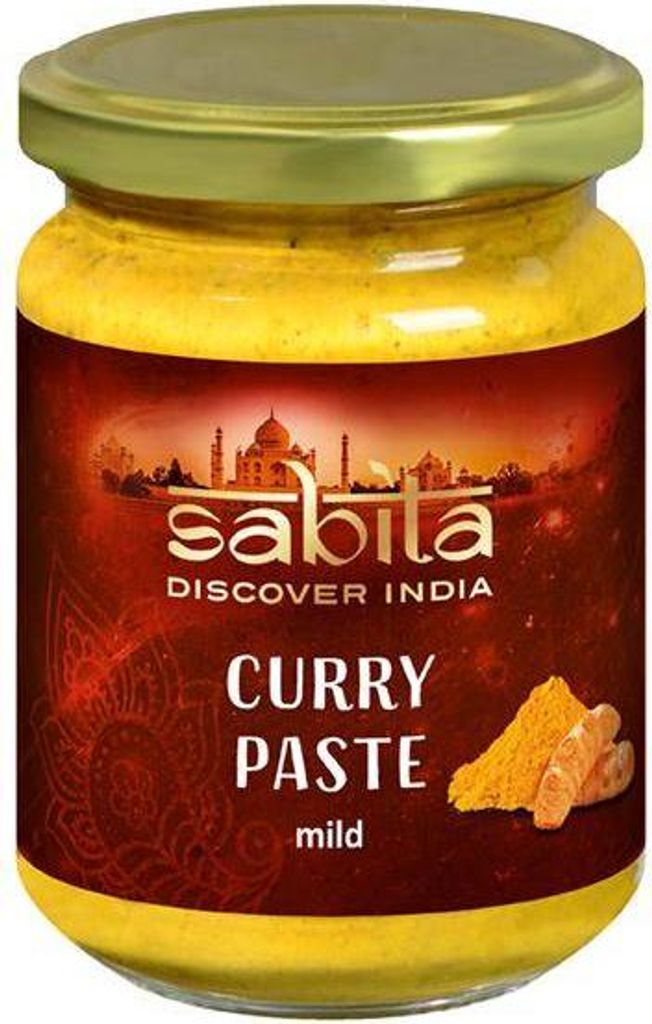 Sabita Curry Paste mild 125 G Glas Vegan Glutenfrei Milde Produktbild 