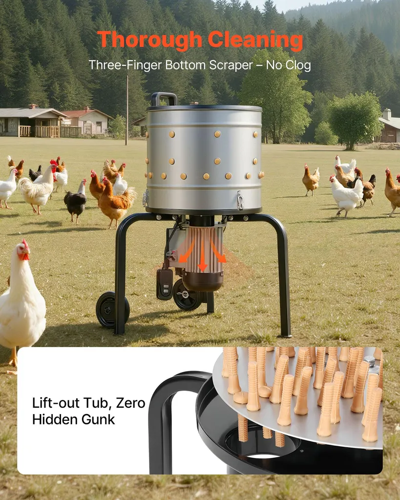 Machine à plumer les volailles VEVOR - Plumage rapide de 1 à 2 poulets