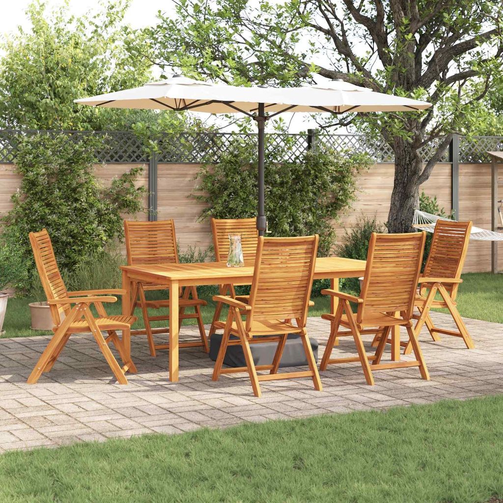 Maison Exclusive - Garten Essgruppe 7 pcs Braun Massivholz Akazie