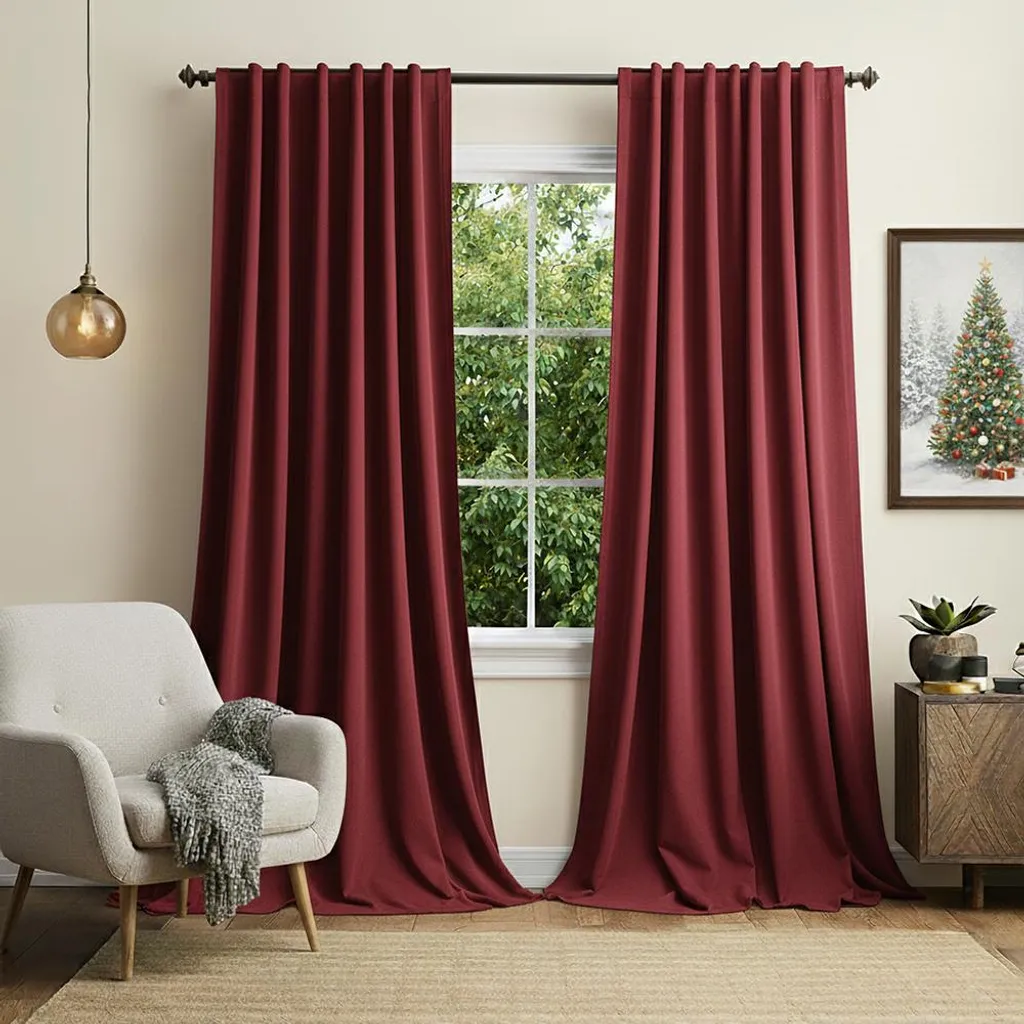Tende Oscuranti Velluto Rosso Vino 132x213cm - Testate e Garantite