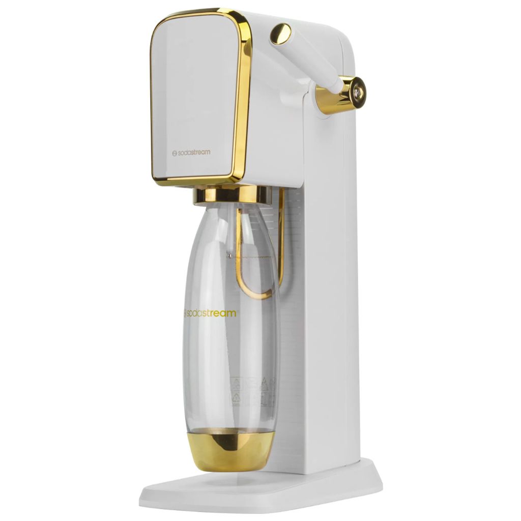 SodaStream Art Wassersprudler mit CO2-Zylinder und 1L PET Flasche weiß/gold