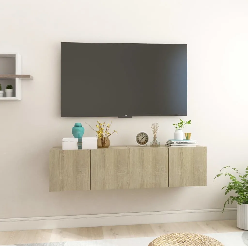 Mobile TV Sospeso Maison Exclusive 2pz Rovere Sonoma 60x30x30 cm Set