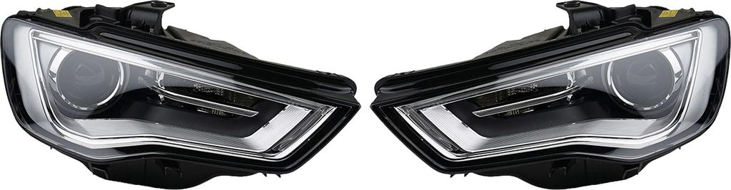Johns, Scheinwerfer D3S Links & Rechts Set passend für Audi A3 8V mit LWR chrom