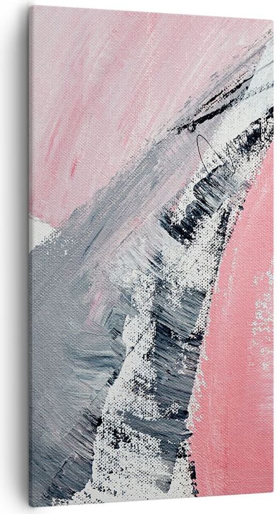 Bild auf Leinwand - Leinwandbild - Einteilig - Rosa Grau Farbe - 55x100cm - Wand Bild - Wanddeko - Wandbilder - Leinwanddruck - Bilder - Wanddekora...