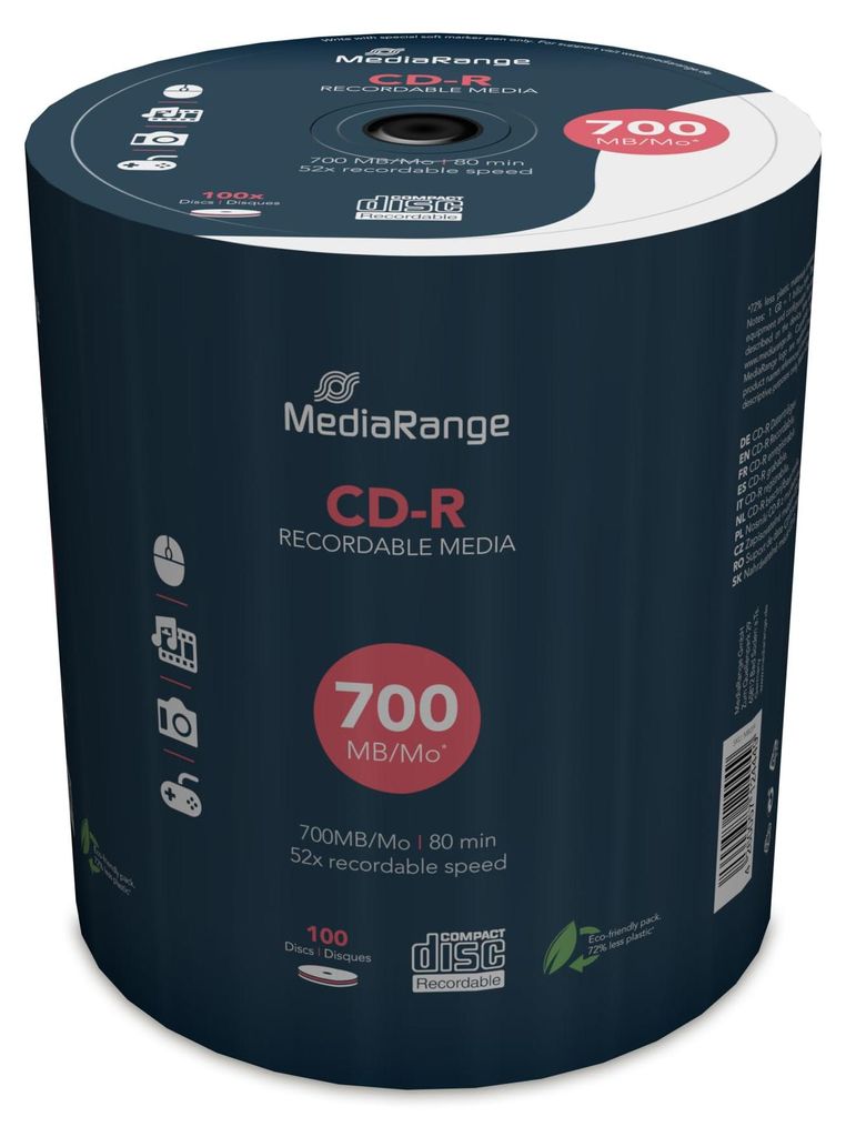 MediaRange CD-R 700MB 100pcs Spindel 52x Image du produit 