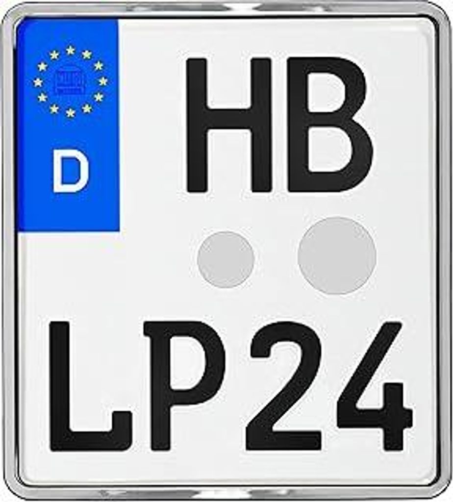 Kennzeichenhalter Motorrad 180x200 Chrom Optik Nummernschildhalterung Motorrad 180 x 200 Kennzeichenhalterung Kennzeichenverstärker Motorrad-kennz...