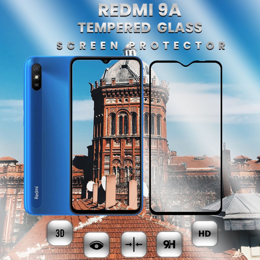 Xiaomi Redmi 9A– gehärtetes Glas 9H – 3D-Displayschutz in Superqualität
